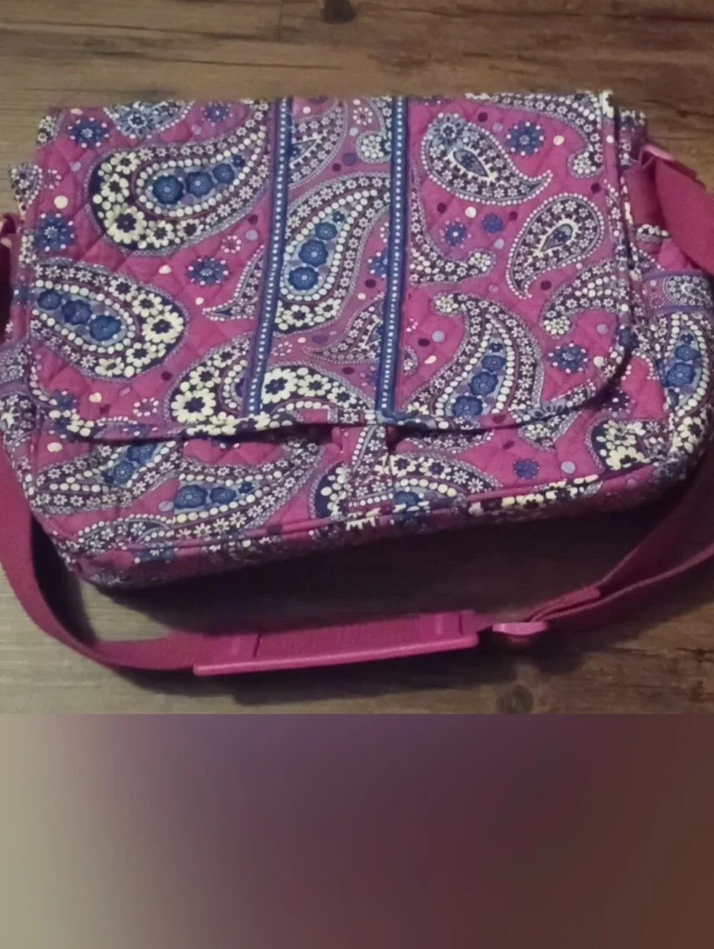 Vera Bradley Quilted Paisley Crossbody Laptop Bag in Pink